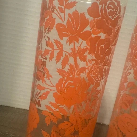 Set of 2 Libbey Coral Rose Highball Glasses - Picture 2 of 4